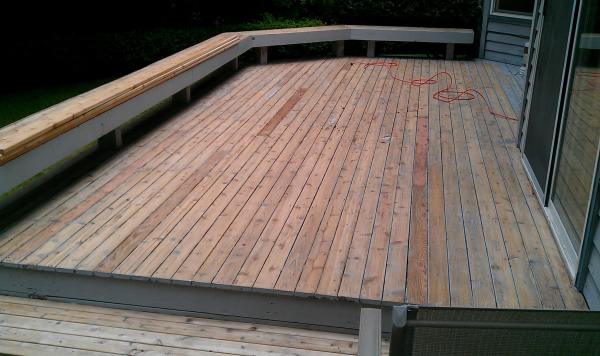 sanding painted deck